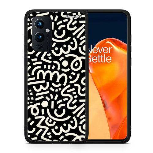 Θήκη OnePlus 9 Doodle Art από τη Smartfits με σχέδιο στο πίσω μέρος και μαύρο περίβλημα | OnePlus 9 Doodle Art case with colorful back and black bezels