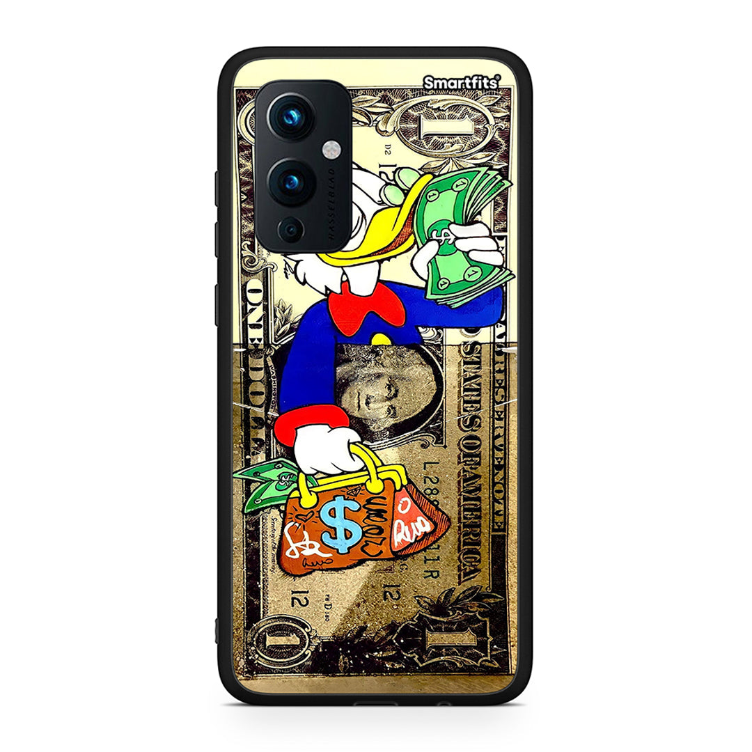 OnePlus 9 Duck Money Θήκη από τη Smartfits με σχέδιο στο πίσω μέρος και μαύρο περίβλημα | Smartphone case with colorful back and black bezels by Smartfits