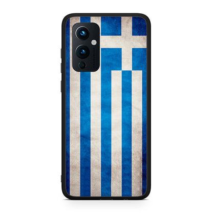 OnePlus 9 Greek Flag θήκη από τη Smartfits με σχέδιο στο πίσω μέρος και μαύρο περίβλημα | Smartphone case with colorful back and black bezels by Smartfits