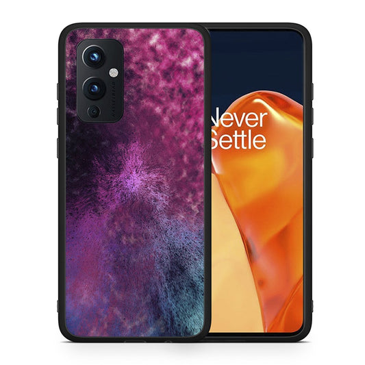 Θήκη OnePlus 9 Aurora Galaxy από τη Smartfits με σχέδιο στο πίσω μέρος και μαύρο περίβλημα | OnePlus 9 Aurora Galaxy case with colorful back and black bezels