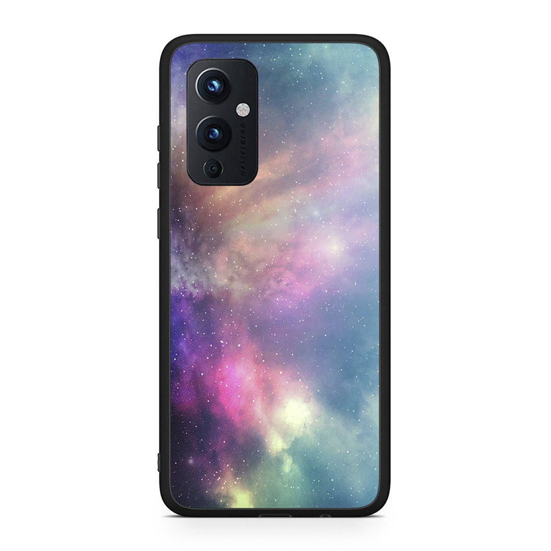 OnePlus 9 Rainbow Galaxy θήκη από τη Smartfits με σχέδιο στο πίσω μέρος και μαύρο περίβλημα | Smartphone case with colorful back and black bezels by Smartfits