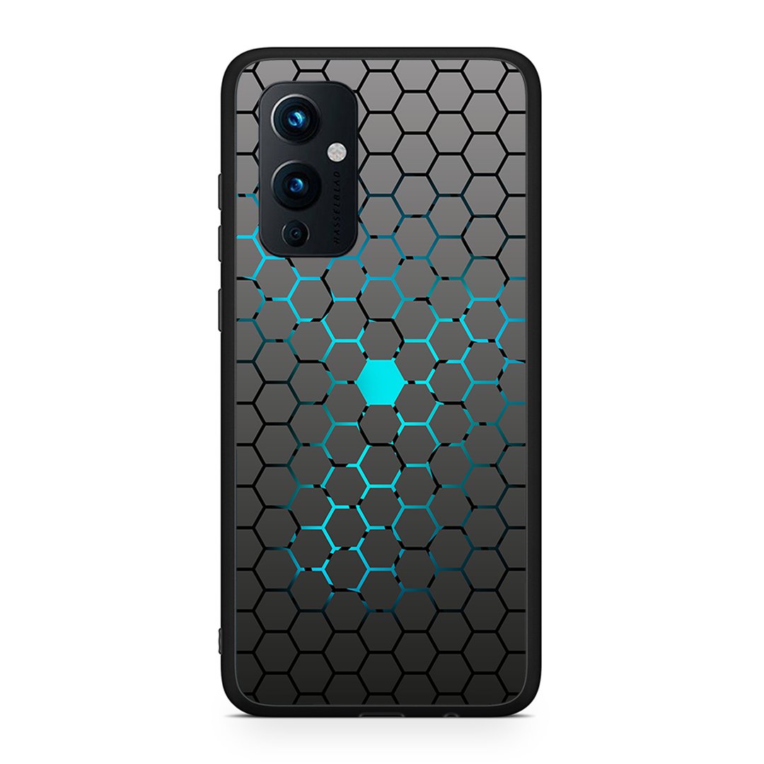OnePlus 9 Hexagonal Geometric θήκη από τη Smartfits με σχέδιο στο πίσω μέρος και μαύρο περίβλημα | Smartphone case with colorful back and black bezels by Smartfits