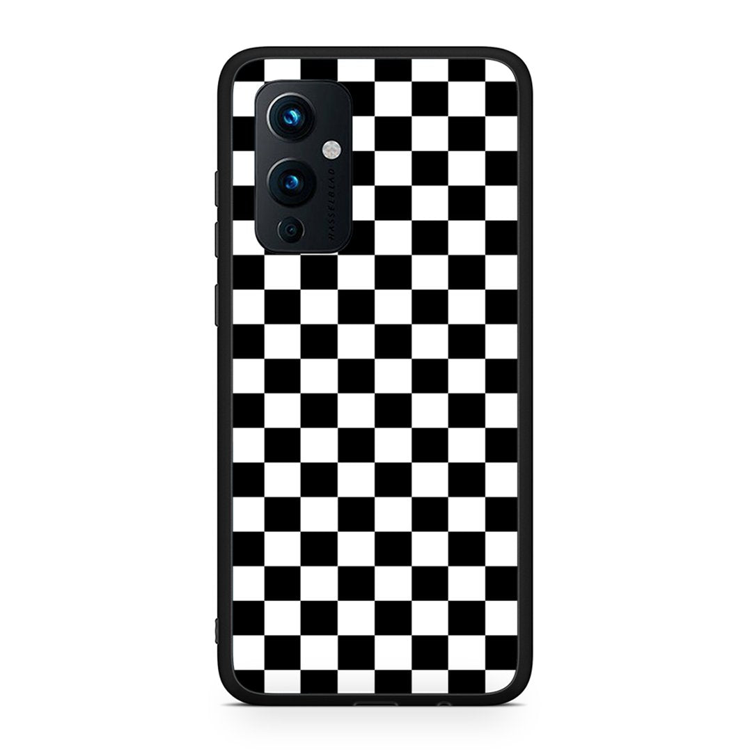 OnePlus 9 Squares Geometric θήκη από τη Smartfits με σχέδιο στο πίσω μέρος και μαύρο περίβλημα | Smartphone case with colorful back and black bezels by Smartfits