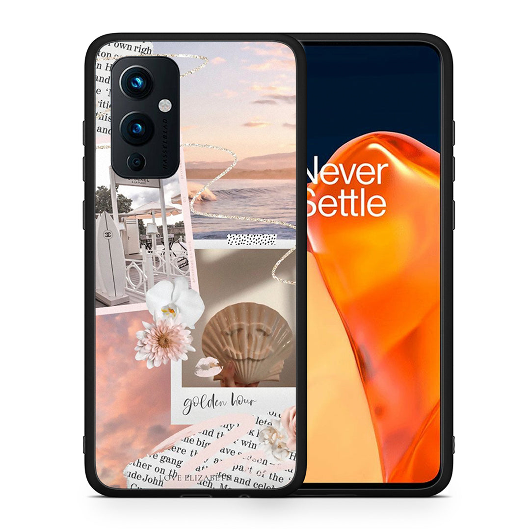 Θήκη Αγίου Βαλεντίνου OnePlus 9 Golden Hour από τη Smartfits με σχέδιο στο πίσω μέρος και μαύρο περίβλημα | OnePlus 9 Golden Hour case with colorful back and black bezels