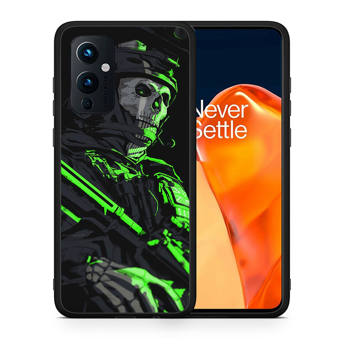 Θήκη Αγίου Βαλεντίνου OnePlus 9 Green Soldier από τη Smartfits με σχέδιο στο πίσω μέρος και μαύρο περίβλημα | OnePlus 9 Green Soldier case with colorful back and black bezels