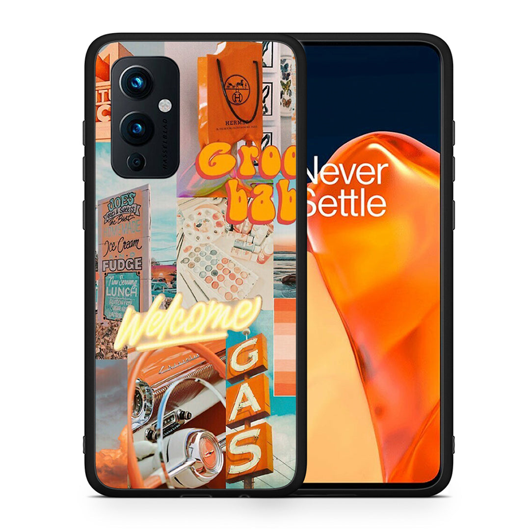 Θήκη Αγίου Βαλεντίνου OnePlus 9 Groovy Babe από τη Smartfits με σχέδιο στο πίσω μέρος και μαύρο περίβλημα | OnePlus 9 Groovy Babe case with colorful back and black bezels