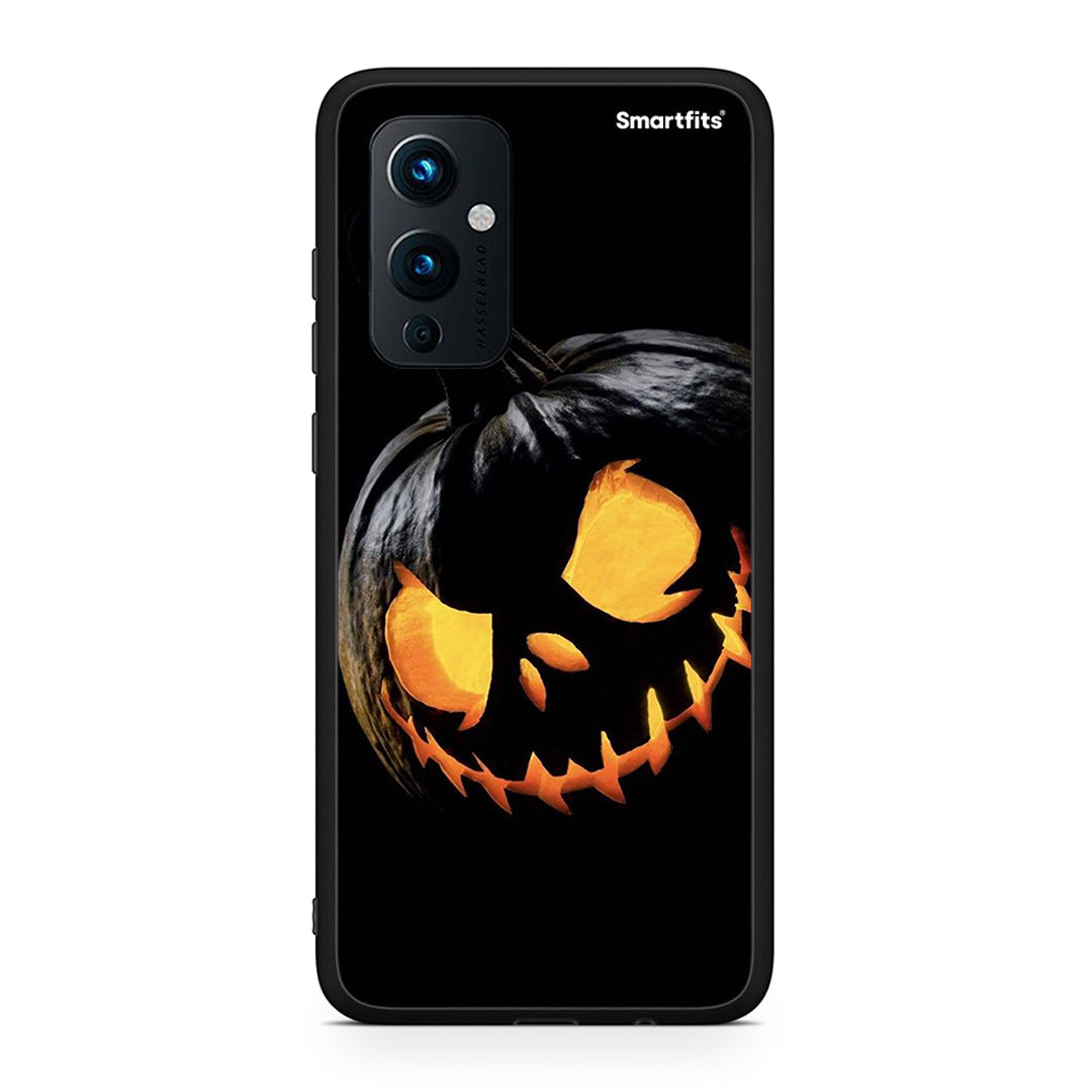 OnePlus 9 Halloween Scary Pumpkin Θήκη από τη Smartfits με σχέδιο στο πίσω μέρος και μαύρο περίβλημα | Smartphone case with colorful back and black bezels by Smartfits