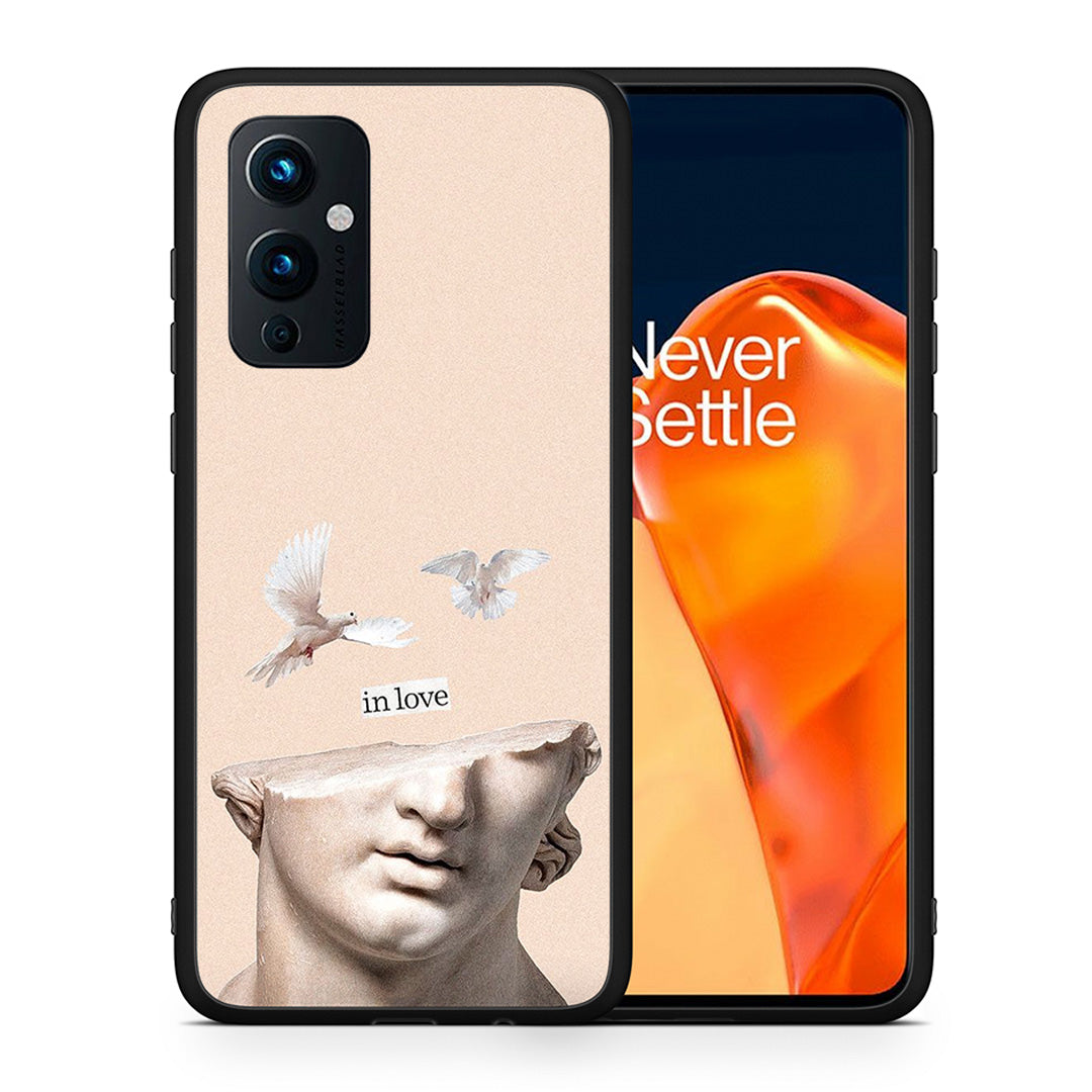 Θήκη OnePlus 9 In Love από τη Smartfits με σχέδιο στο πίσω μέρος και μαύρο περίβλημα | OnePlus 9 In Love case with colorful back and black bezels