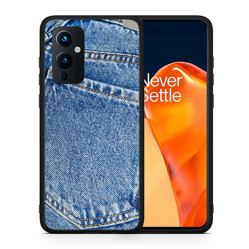 Θήκη OnePlus 9 Jeans Pocket από τη Smartfits με σχέδιο στο πίσω μέρος και μαύρο περίβλημα | OnePlus 9 Jeans Pocket case with colorful back and black bezels