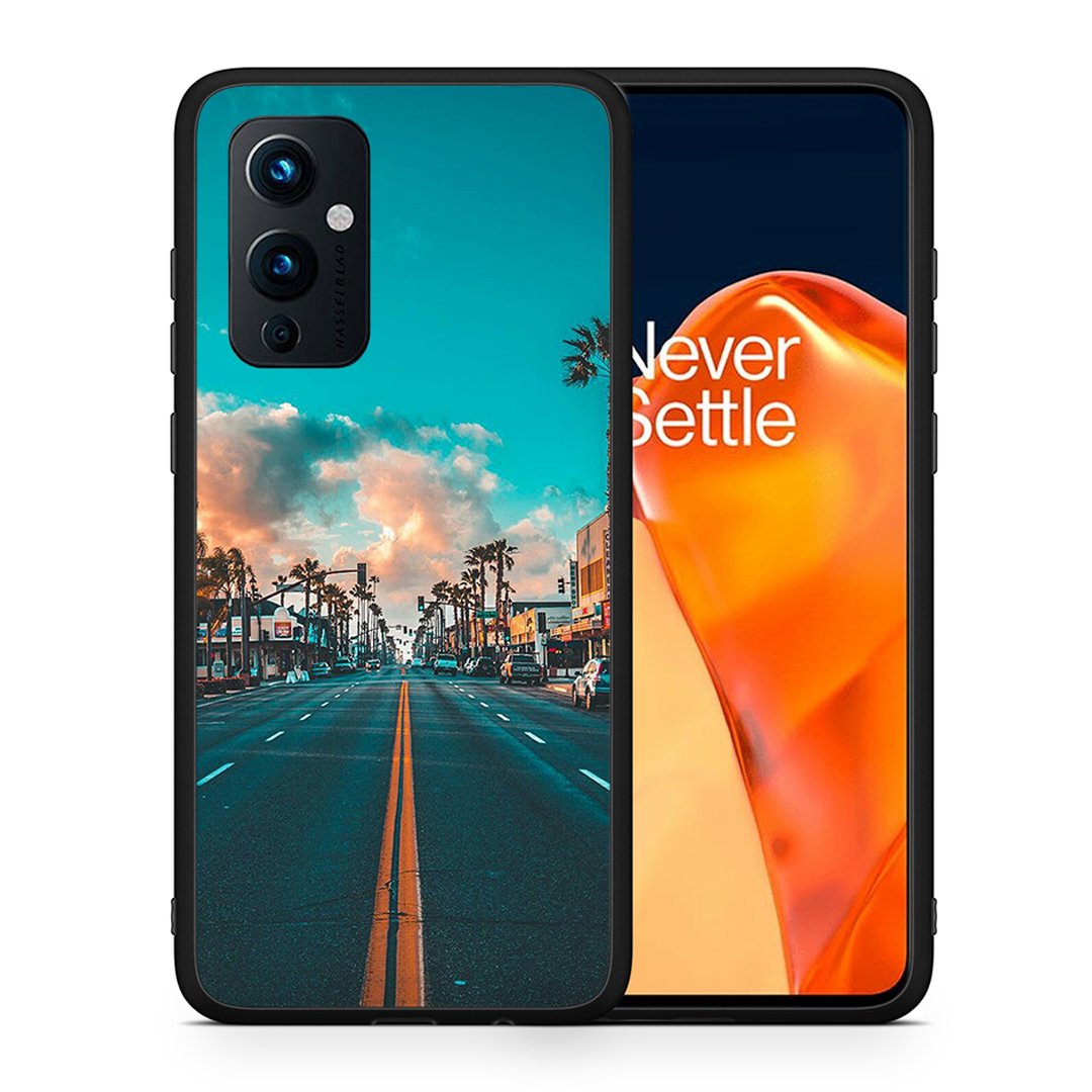 Θήκη OnePlus 9 City Landscape από τη Smartfits με σχέδιο στο πίσω μέρος και μαύρο περίβλημα | OnePlus 9 City Landscape case with colorful back and black bezels
