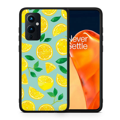 Θήκη OnePlus 9 Lemons από τη Smartfits με σχέδιο στο πίσω μέρος και μαύρο περίβλημα | OnePlus 9 Lemons case with colorful back and black bezels