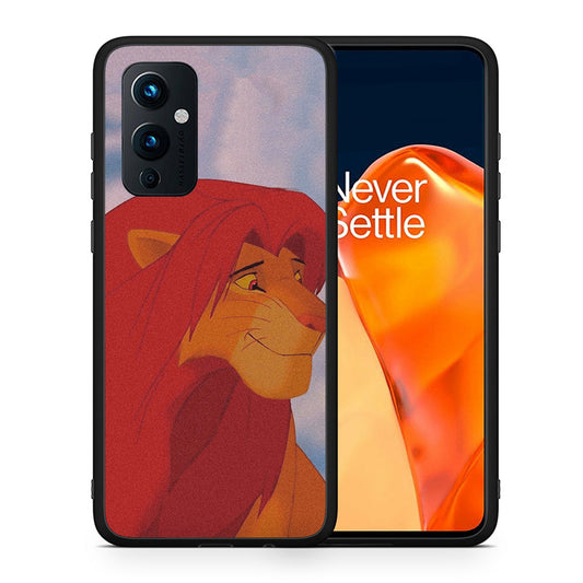 Θήκη Αγίου Βαλεντίνου OnePlus 9 Lion Love 1 από τη Smartfits με σχέδιο στο πίσω μέρος και μαύρο περίβλημα | OnePlus 9 Lion Love 1 case with colorful back and black bezels