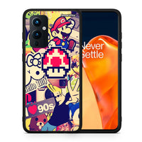 Thumbnail for Θήκη OnePlus 9 Love The 90s από τη Smartfits με σχέδιο στο πίσω μέρος και μαύρο περίβλημα | OnePlus 9 Love The 90s case with colorful back and black bezels