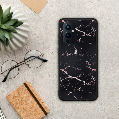 Marble Black Rosegold - OnePlus 9 θήκη