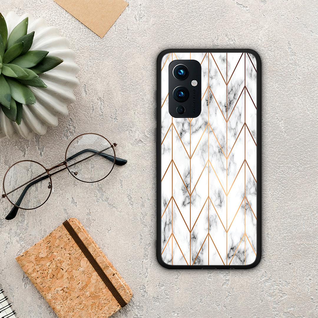 Marble Gold Geometric - OnePlus 9 θήκη