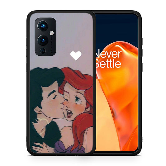 Θήκη Αγίου Βαλεντίνου OnePlus 9 Mermaid Love από τη Smartfits με σχέδιο στο πίσω μέρος και μαύρο περίβλημα | OnePlus 9 Mermaid Love case with colorful back and black bezels