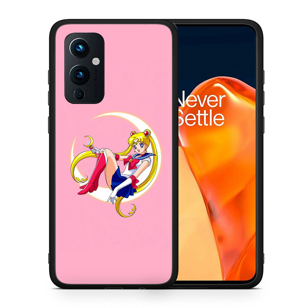 Θήκη OnePlus 9 Moon Girl από τη Smartfits με σχέδιο στο πίσω μέρος και μαύρο περίβλημα | OnePlus 9 Moon Girl case with colorful back and black bezels