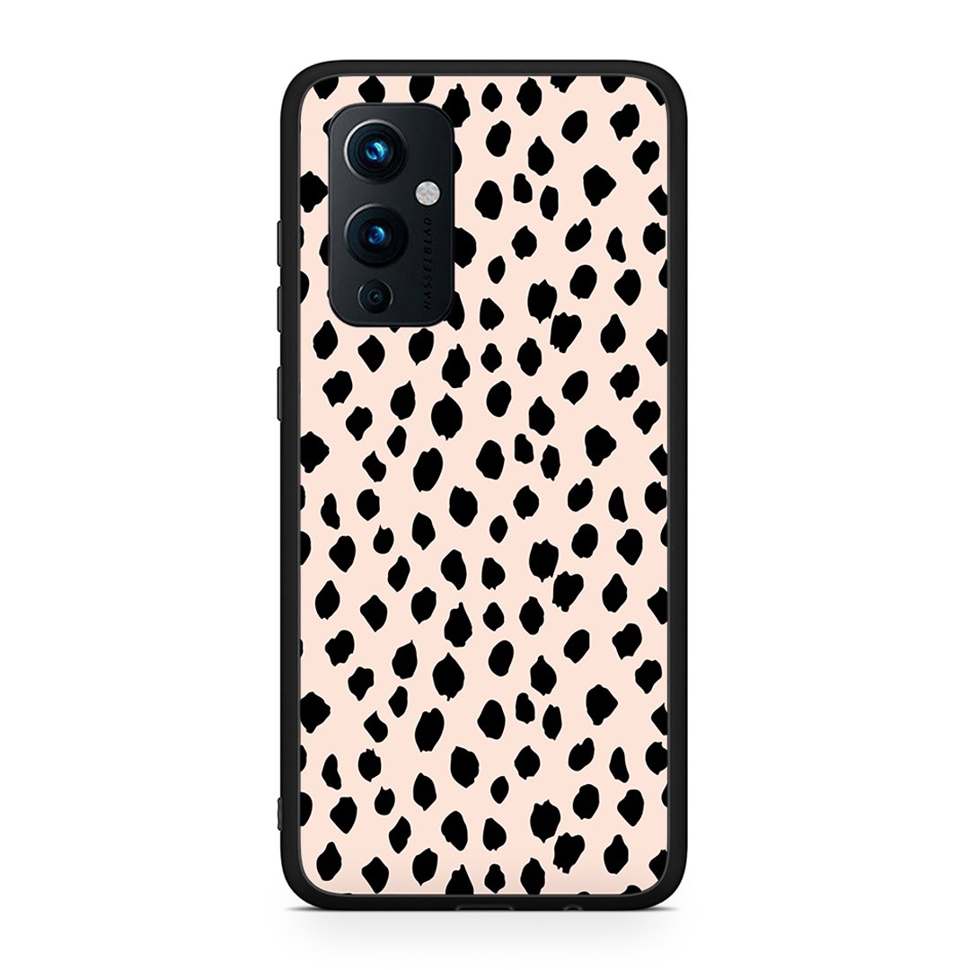 OnePlus 9 New Polka Dots θήκη από τη Smartfits με σχέδιο στο πίσω μέρος και μαύρο περίβλημα | Smartphone case with colorful back and black bezels by Smartfits