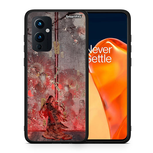 Θήκη OnePlus 9 Nezuko Kamado από τη Smartfits με σχέδιο στο πίσω μέρος και μαύρο περίβλημα | OnePlus 9 Nezuko Kamado case with colorful back and black bezels