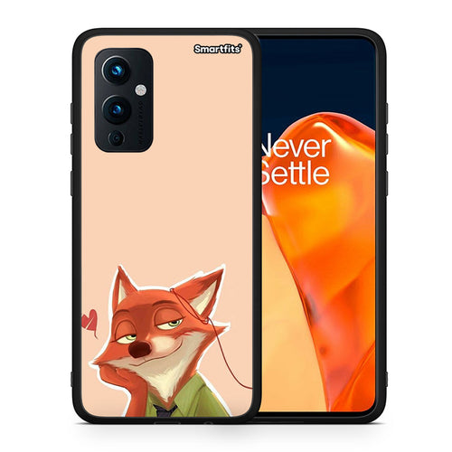 Θήκη OnePlus 9 Nick Wilde And Judy Hopps Love 1 από τη Smartfits με σχέδιο στο πίσω μέρος και μαύρο περίβλημα | OnePlus 9 Nick Wilde And Judy Hopps Love 1 case with colorful back and black bezels