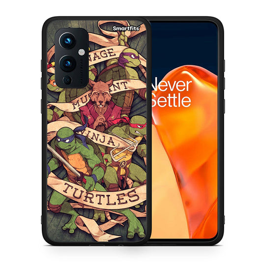 Θήκη OnePlus 9 Ninja Turtles από τη Smartfits με σχέδιο στο πίσω μέρος και μαύρο περίβλημα | OnePlus 9 Ninja Turtles case with colorful back and black bezels