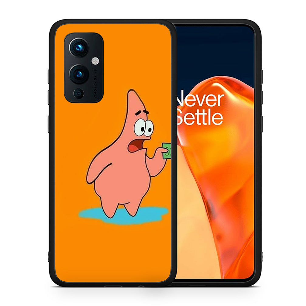 Θήκη Αγίου Βαλεντίνου OnePlus 9 No Money 1 από τη Smartfits με σχέδιο στο πίσω μέρος και μαύρο περίβλημα | OnePlus 9 No Money 1 case with colorful back and black bezels