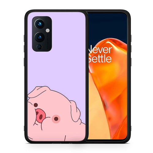Θήκη Αγίου Βαλεντίνου OnePlus 9 Pig Love 2 από τη Smartfits με σχέδιο στο πίσω μέρος και μαύρο περίβλημα | OnePlus 9 Pig Love 2 case with colorful back and black bezels