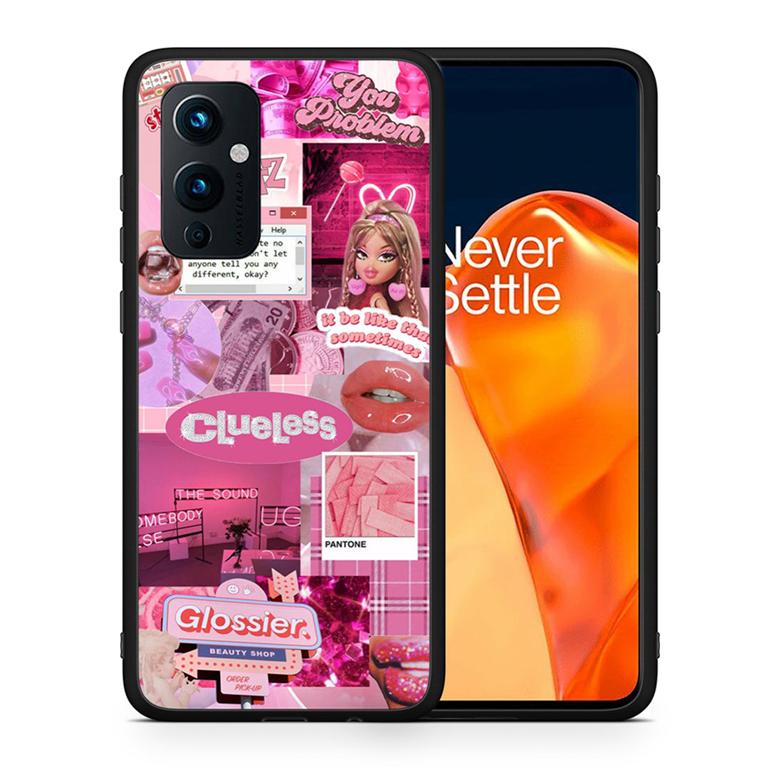 Θήκη Αγίου Βαλεντίνου OnePlus 9 Pink Love από τη Smartfits με σχέδιο στο πίσω μέρος και μαύρο περίβλημα | OnePlus 9 Pink Love case with colorful back and black bezels