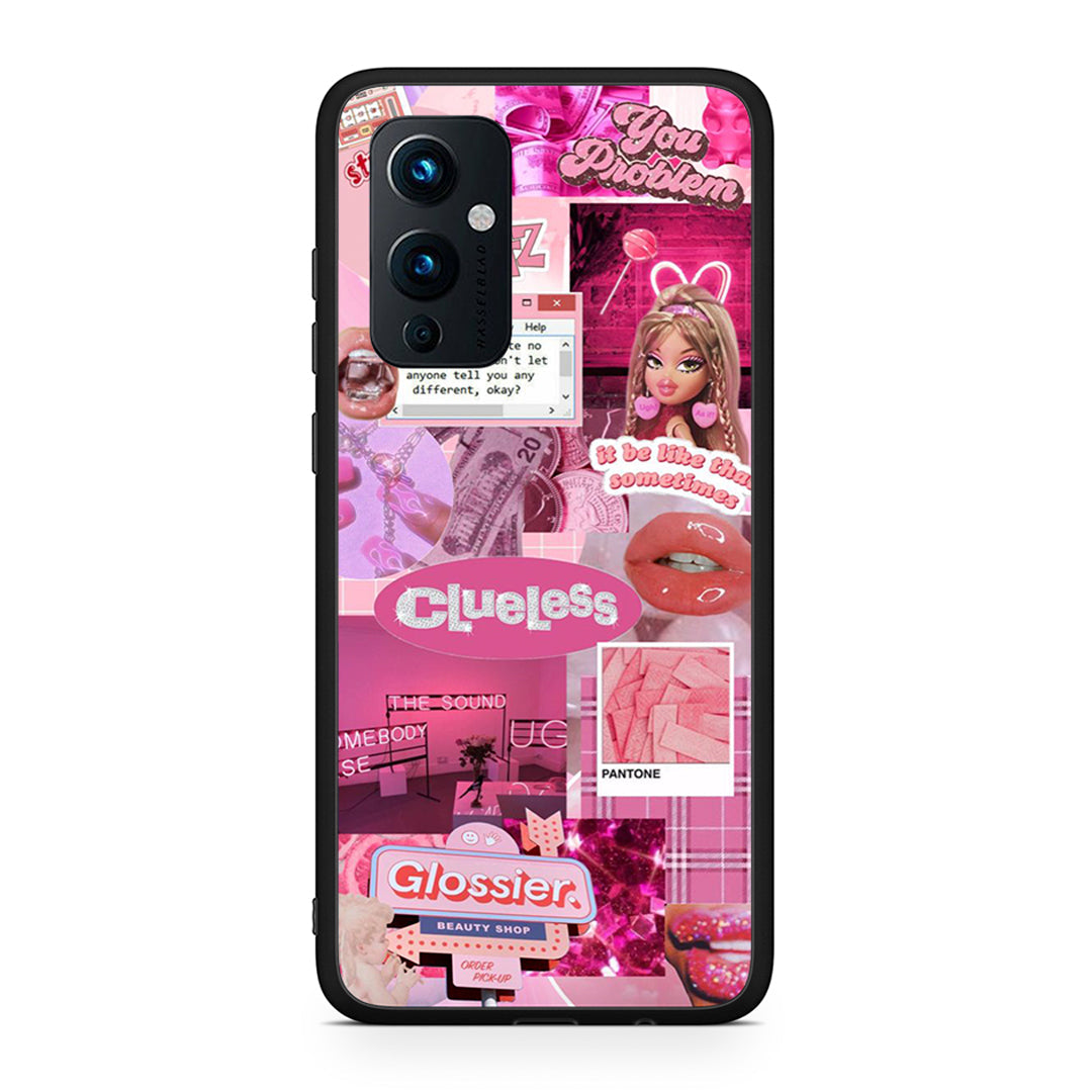 OnePlus 9 Pink Love Θήκη Αγίου Βαλεντίνου από τη Smartfits με σχέδιο στο πίσω μέρος και μαύρο περίβλημα | Smartphone case with colorful back and black bezels by Smartfits