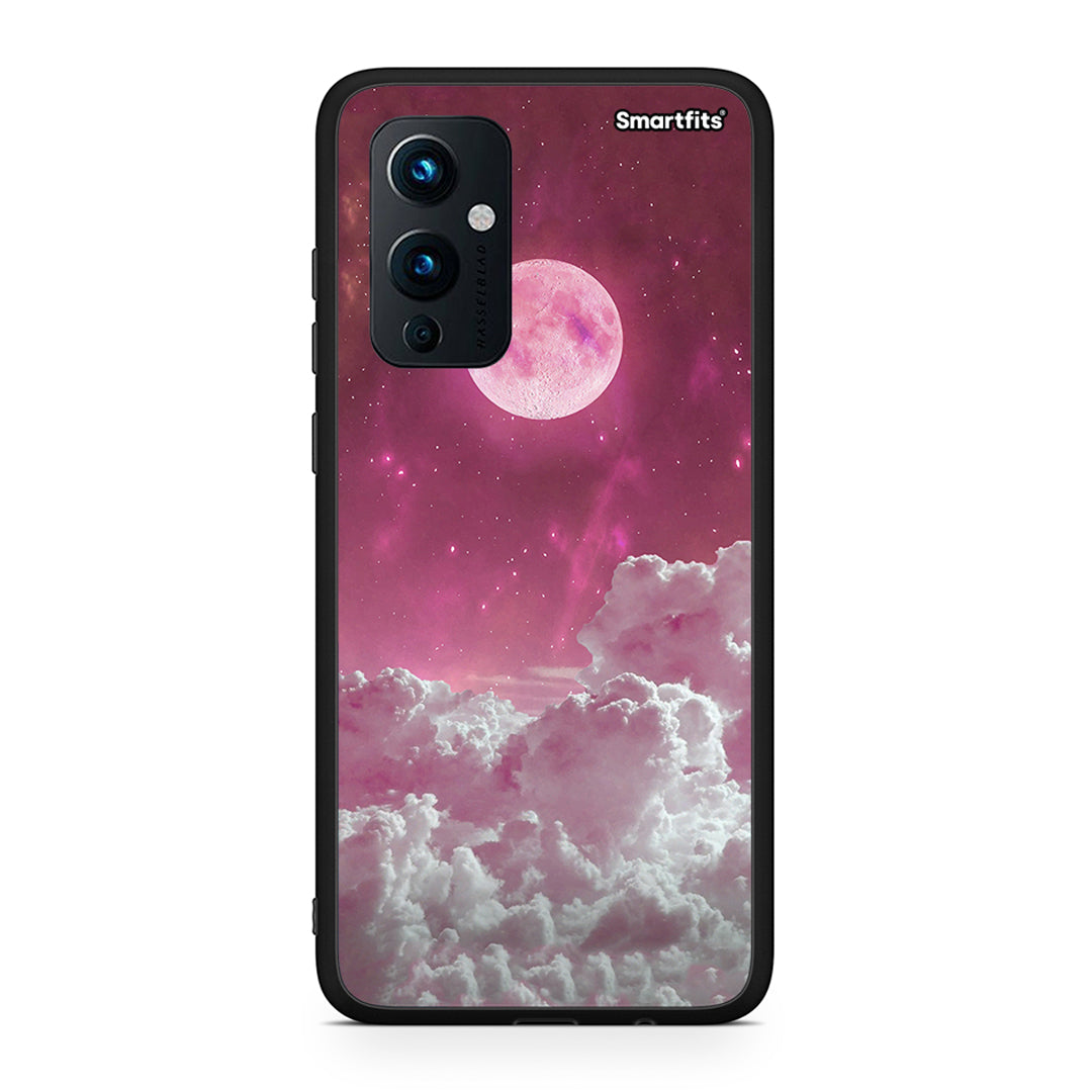 OnePlus 9 Pink Moon Θήκη από τη Smartfits με σχέδιο στο πίσω μέρος και μαύρο περίβλημα | Smartphone case with colorful back and black bezels by Smartfits