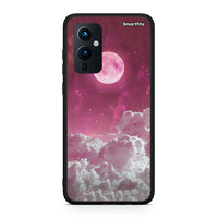 Thumbnail for OnePlus 9 Pink Moon Θήκη από τη Smartfits με σχέδιο στο πίσω μέρος και μαύρο περίβλημα | Smartphone case with colorful back and black bezels by Smartfits