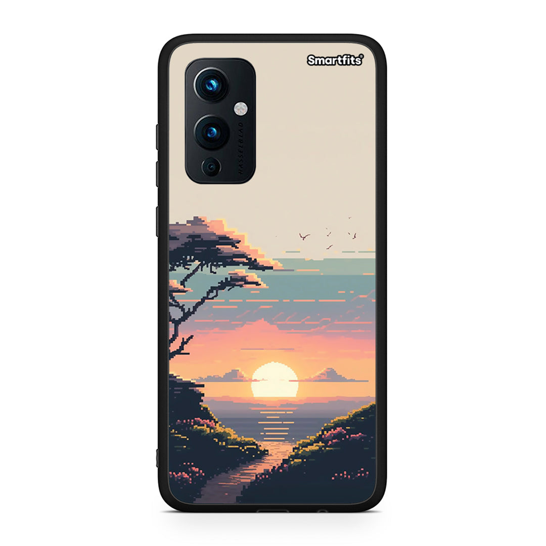 OnePlus 9 Pixel Sunset Θήκη από τη Smartfits με σχέδιο στο πίσω μέρος και μαύρο περίβλημα | Smartphone case with colorful back and black bezels by Smartfits