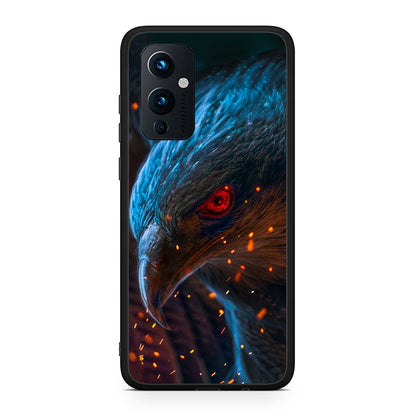 OnePlus 9 Eagle PopArt θήκη από τη Smartfits με σχέδιο στο πίσω μέρος και μαύρο περίβλημα | Smartphone case with colorful back and black bezels by Smartfits