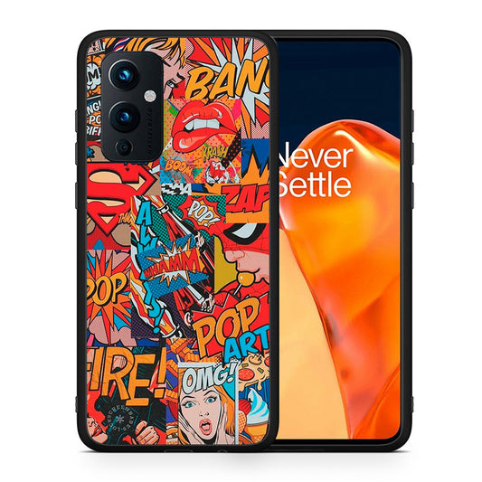 Θήκη OnePlus 9 PopArt OMG από τη Smartfits με σχέδιο στο πίσω μέρος και μαύρο περίβλημα | OnePlus 9 PopArt OMG case with colorful back and black bezels