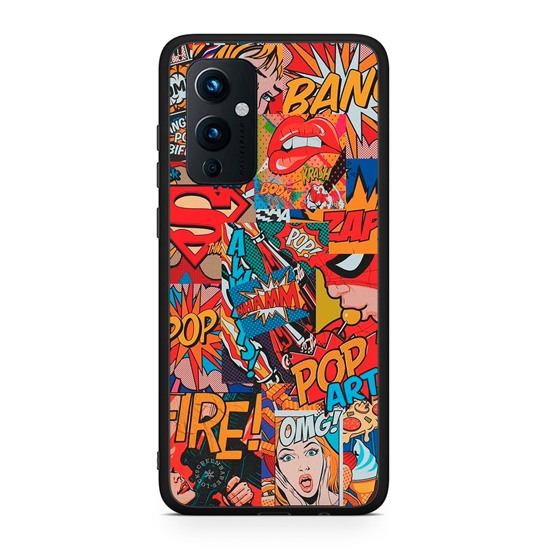 OnePlus 9 PopArt OMG θήκη από τη Smartfits με σχέδιο στο πίσω μέρος και μαύρο περίβλημα | Smartphone case with colorful back and black bezels by Smartfits