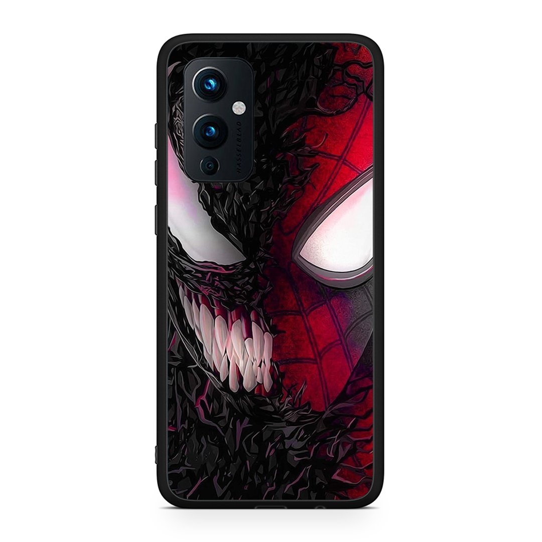 OnePlus 9 SpiderVenom PopArt θήκη από τη Smartfits με σχέδιο στο πίσω μέρος και μαύρο περίβλημα | Smartphone case with colorful back and black bezels by Smartfits