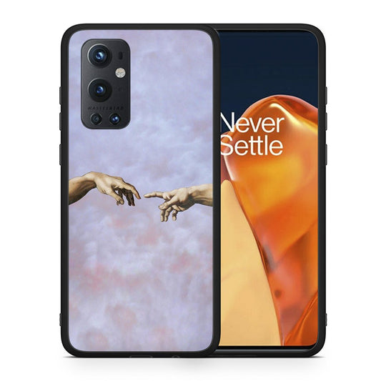 Θήκη OnePlus 9 Pro Adam Hand από τη Smartfits με σχέδιο στο πίσω μέρος και μαύρο περίβλημα | OnePlus 9 Pro Adam Hand case with colorful back and black bezels