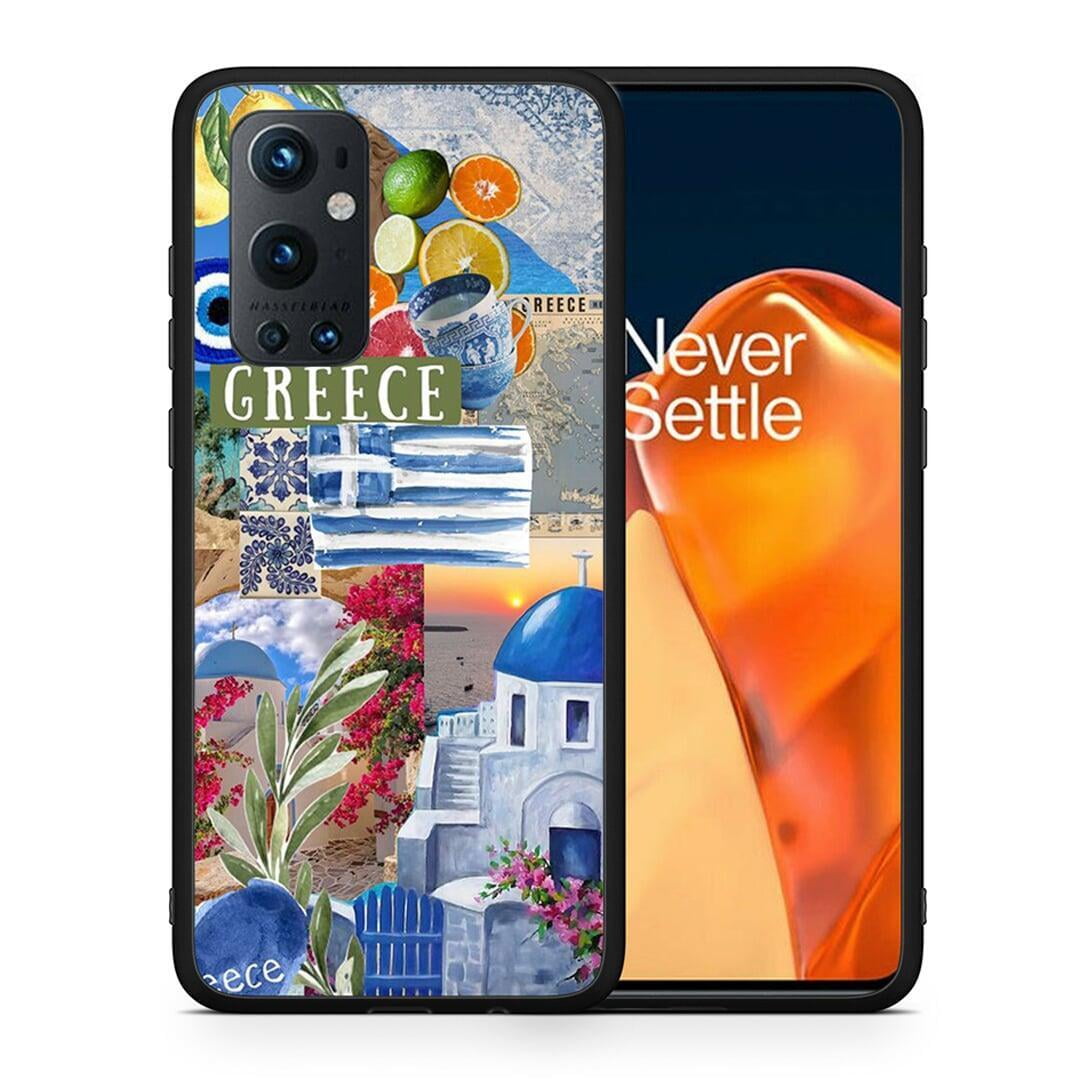 Θήκη OnePlus 9 Pro All Greek από τη Smartfits με σχέδιο στο πίσω μέρος και μαύρο περίβλημα | OnePlus 9 Pro All Greek case with colorful back and black bezels