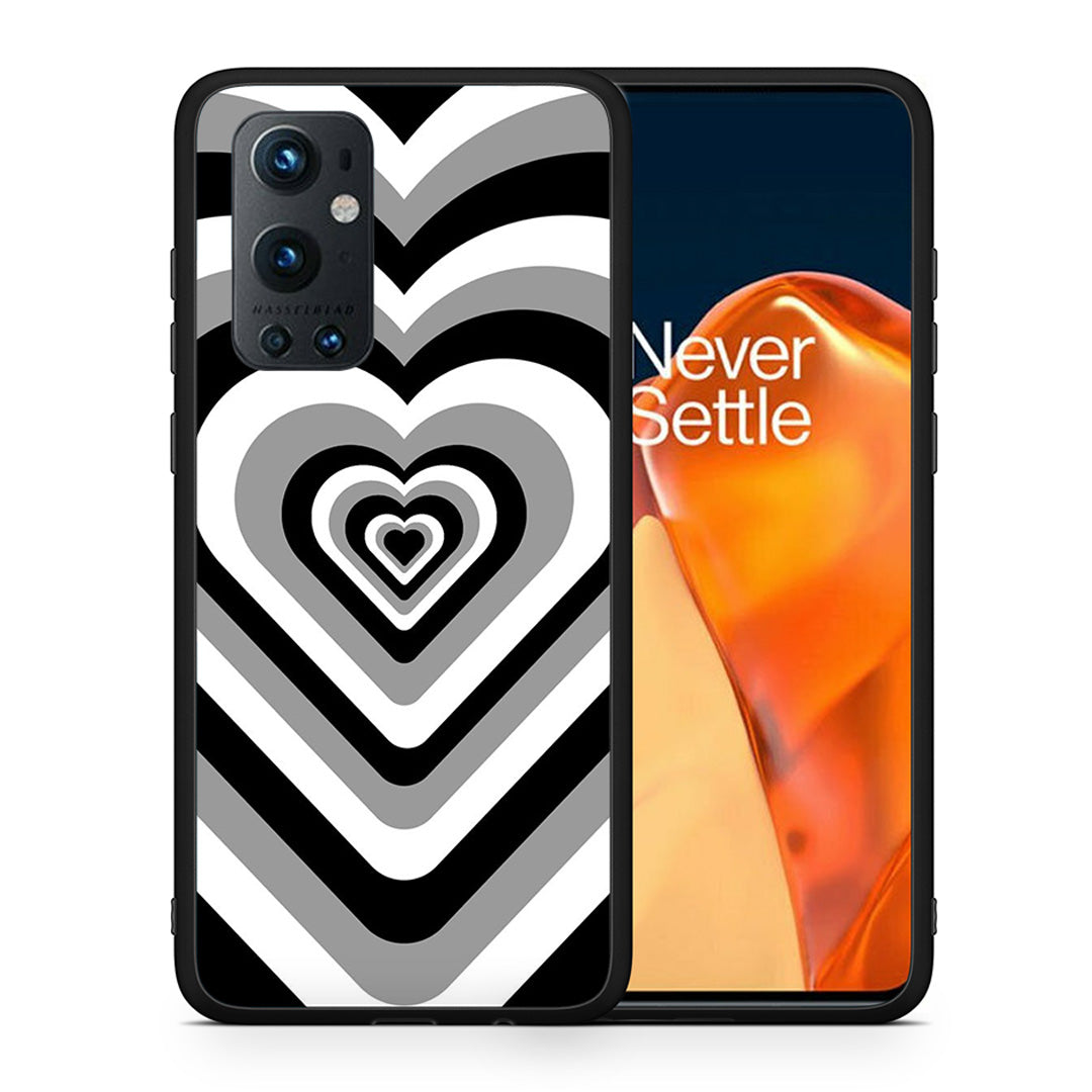 Θήκη OnePlus 9 Pro Black Hearts από τη Smartfits με σχέδιο στο πίσω μέρος και μαύρο περίβλημα | OnePlus 9 Pro Black Hearts case with colorful back and black bezels