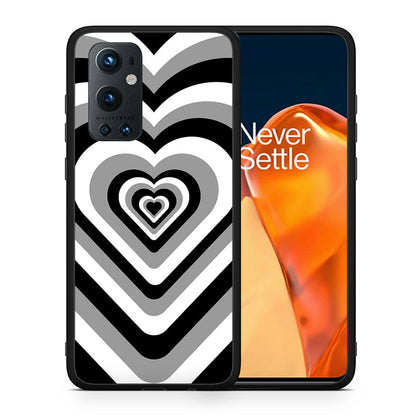 Θήκη OnePlus 9 Pro Black Hearts από τη Smartfits με σχέδιο στο πίσω μέρος και μαύρο περίβλημα | OnePlus 9 Pro Black Hearts case with colorful back and black bezels