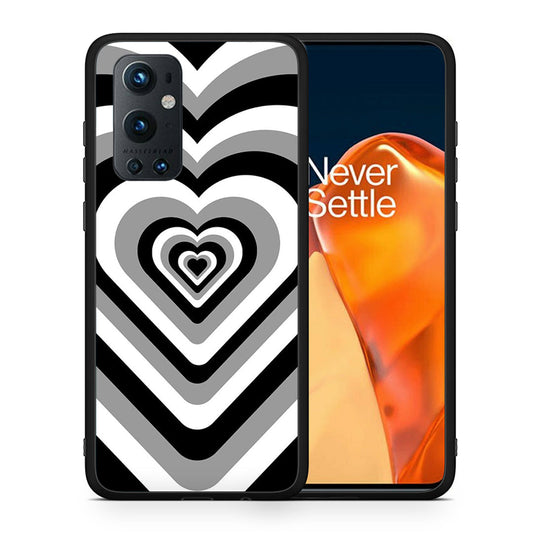 Θήκη OnePlus 9 Pro Black Hearts από τη Smartfits με σχέδιο στο πίσω μέρος και μαύρο περίβλημα | OnePlus 9 Pro Black Hearts case with colorful back and black bezels
