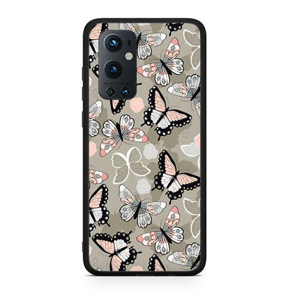 OnePlus 9 Pro Butterflies Boho θήκη από τη Smartfits με σχέδιο στο πίσω μέρος και μαύρο περίβλημα | Smartphone case with colorful back and black bezels by Smartfits