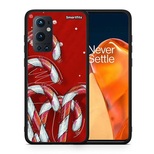 Θήκη OnePlus 9 Pro Candy Cane από τη Smartfits με σχέδιο στο πίσω μέρος και μαύρο περίβλημα | OnePlus 9 Pro Candy Cane case with colorful back and black bezels