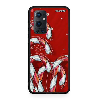 OnePlus 9 Pro Candy Cane θήκη από τη Smartfits με σχέδιο στο πίσω μέρος και μαύρο περίβλημα | Smartphone case with colorful back and black bezels by Smartfits