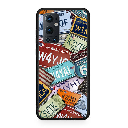 OnePlus 9 Pro Car Plates θήκη από τη Smartfits με σχέδιο στο πίσω μέρος και μαύρο περίβλημα | Smartphone case with colorful back and black bezels by Smartfits