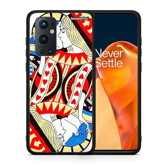 Θήκη OnePlus 9 Pro Card Love από τη Smartfits με σχέδιο στο πίσω μέρος και μαύρο περίβλημα | OnePlus 9 Pro Card Love case with colorful back and black bezels