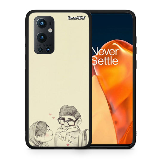 Θήκη OnePlus 9 Pro Carl And Ellie από τη Smartfits με σχέδιο στο πίσω μέρος και μαύρο περίβλημα | OnePlus 9 Pro Carl And Ellie case with colorful back and black bezels