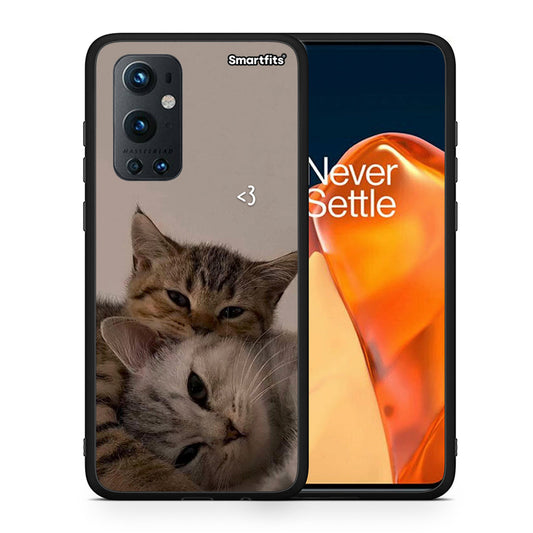 Θήκη OnePlus 9 Pro Cats In Love από τη Smartfits με σχέδιο στο πίσω μέρος και μαύρο περίβλημα | OnePlus 9 Pro Cats In Love case with colorful back and black bezels