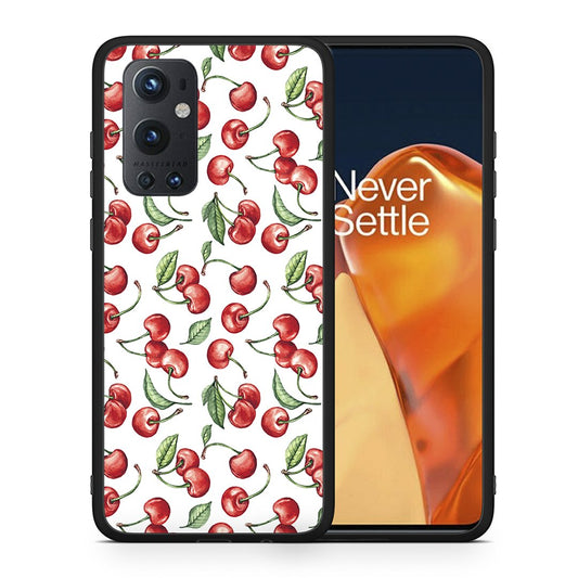 Θήκη OnePlus 9 Pro Cherry Summer από τη Smartfits με σχέδιο στο πίσω μέρος και μαύρο περίβλημα | OnePlus 9 Pro Cherry Summer case with colorful back and black bezels