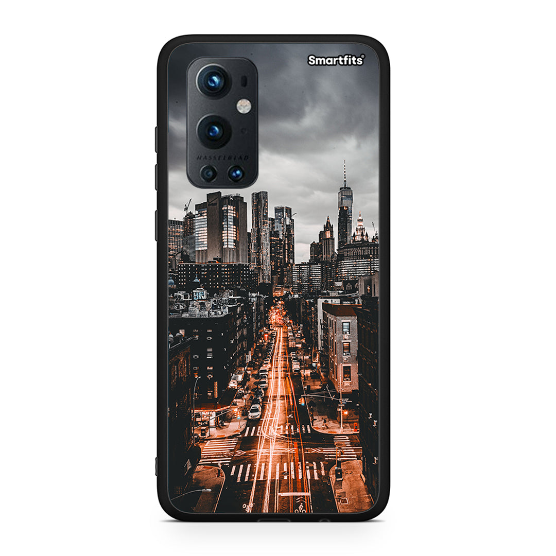 OnePlus 9 Pro City Lights θήκη από τη Smartfits με σχέδιο στο πίσω μέρος και μαύρο περίβλημα | Smartphone case with colorful back and black bezels by Smartfits